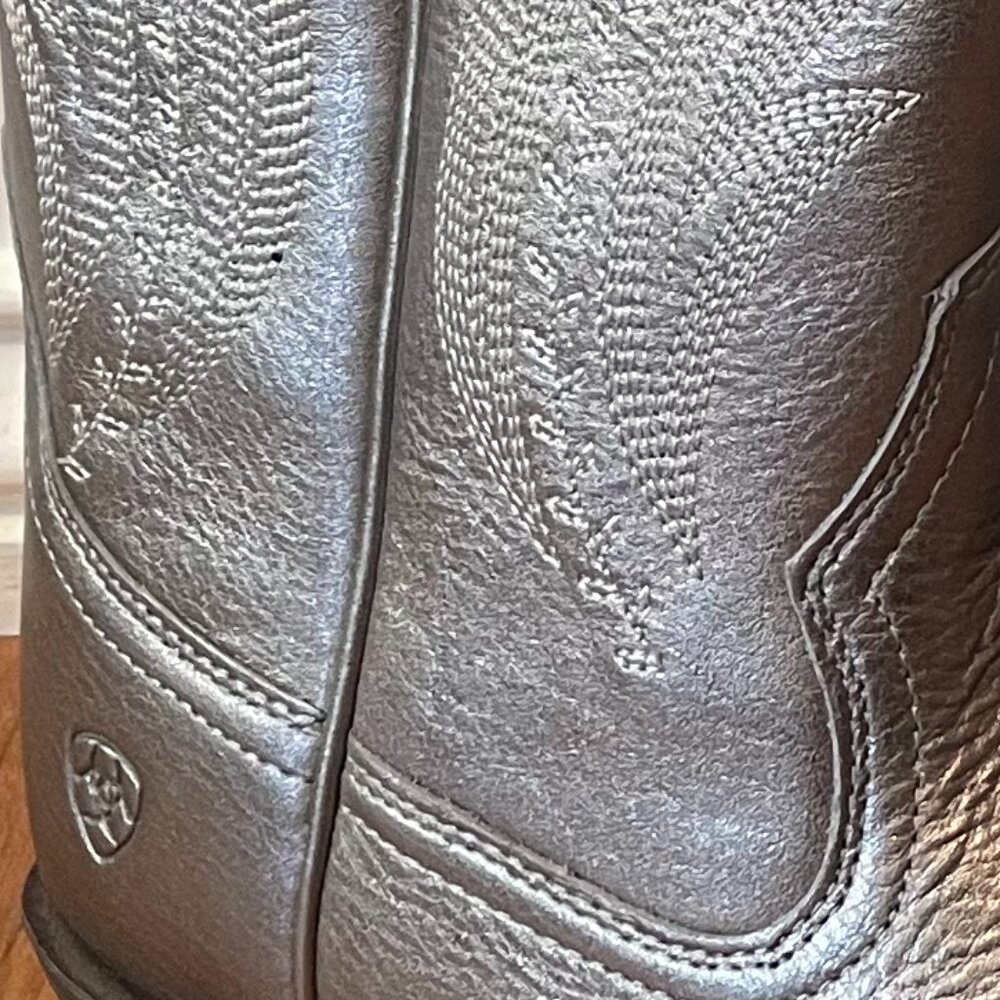 Silver Ariat Tailgate Snip Toe Cowboy Western Boots Size 8.5B (fits like 9) - Picture 6 of 9